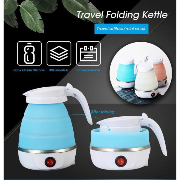 Foldable And Portable Teapot Water Heater Electric Kettle For Travel And Home Tea Pot Water Kettle Silica Gel Fast Water Boiling 600 ML [FREE DELIVERY]