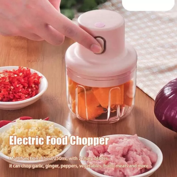 Electric Mini Grinder Food Chopper Combo Set (1 Machine 2 Bottle) [FREE DELIVERY]