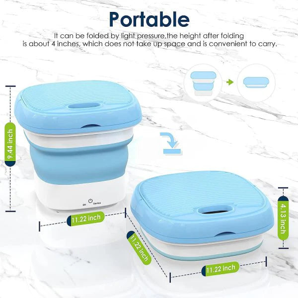 Semi-automatic Mini Folding Washing Machine (Random Color)