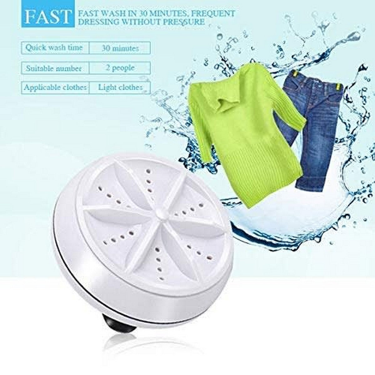 Mini Washing Machine Portable Ultrasonic Turbine Washer