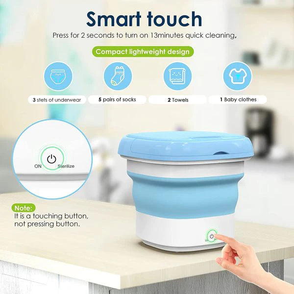 Semi-automatic Mini Folding Washing Machine (Random Color)