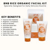 Bnb Whitening Rice Organic Glow Kit | Organic Rice Facial Skin Care Kit, Brightening Face Scrub