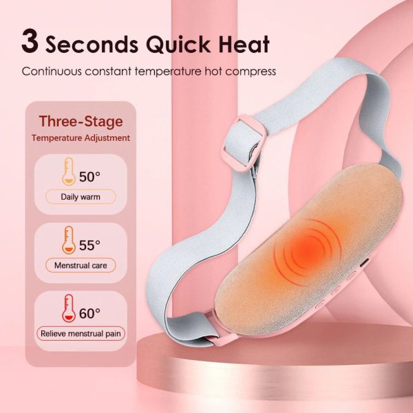 Electric Period Cramp Massager Vibrator Heating Belt For Menstrual Relief Pain Waist Stomach