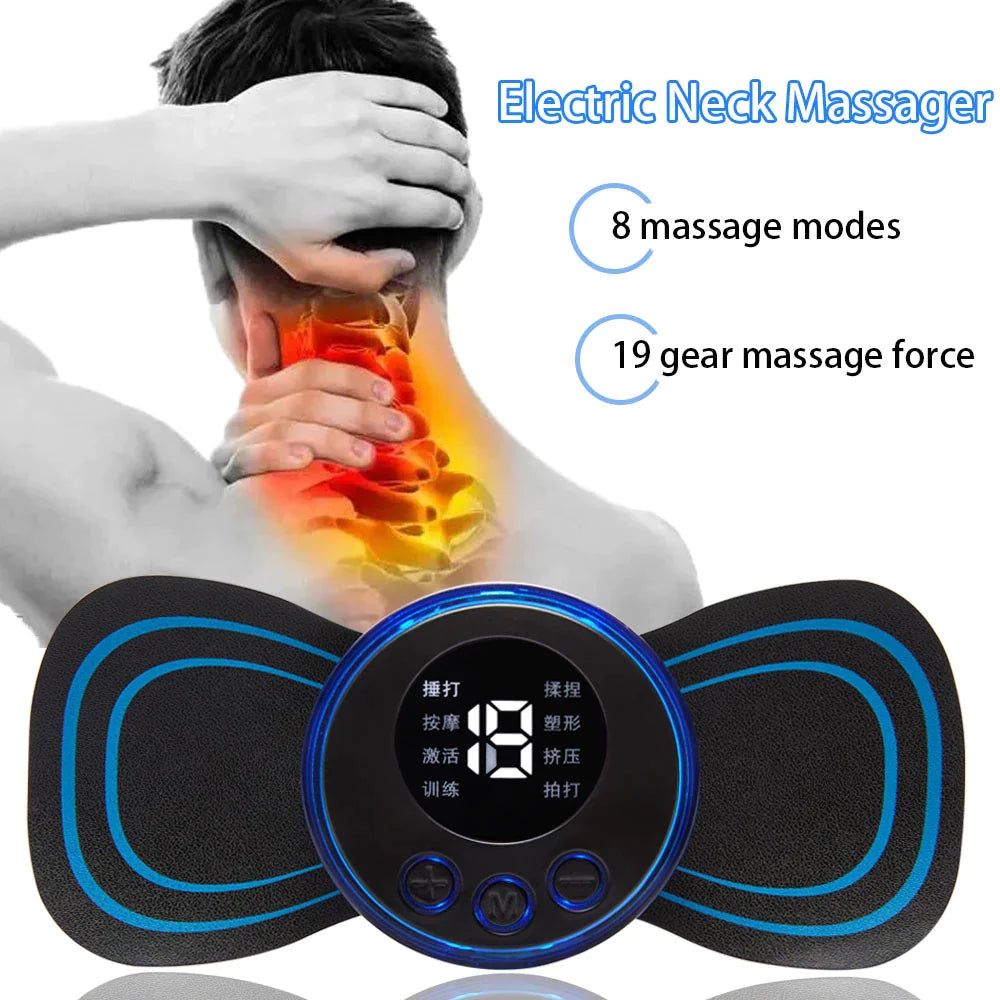 Mini Body Massager Pulse Neck Pain Relief Ems Butterfly Body Massager Men & Women