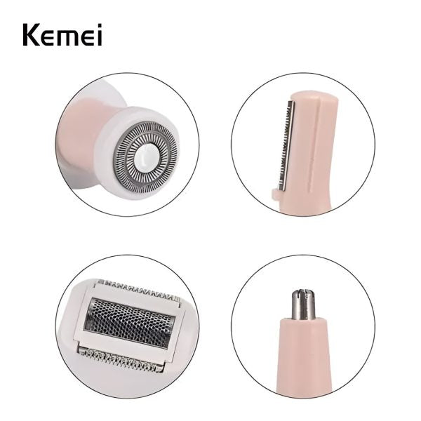 Kemei 4 In 1 Rechargeable Hair Remover Shaver Ladies Epilator – Km-3024