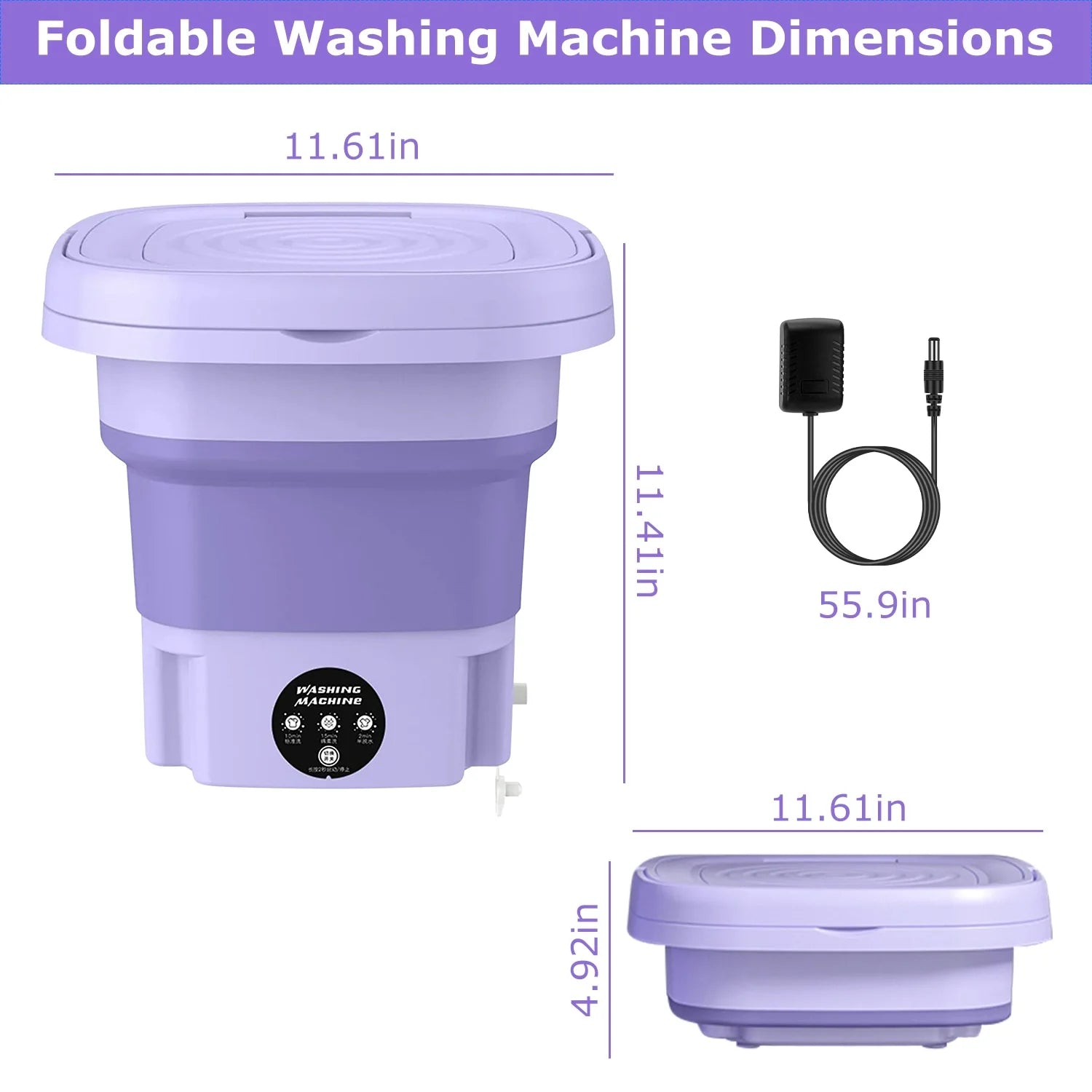 Semi-automatic Mini Folding Washing Machine (Random Color)