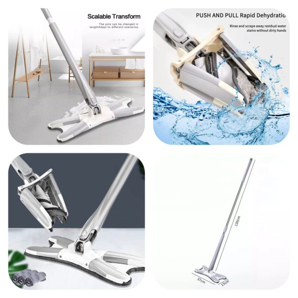 X Mop Manual Extrusion Hand-free Flat Squeeze Mop